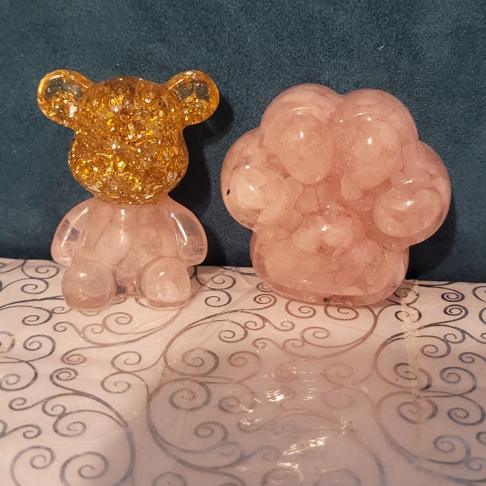 Crystal Bear & Paw resin